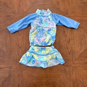 Baby Girls Rash Gaurd skirted bikini